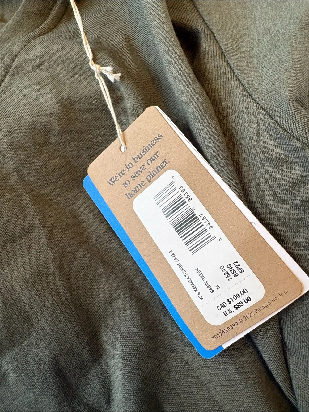 Patagonia Kamala T shirt dress in Basin green - Picture 8 of 14